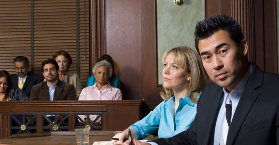 Man in courtroom