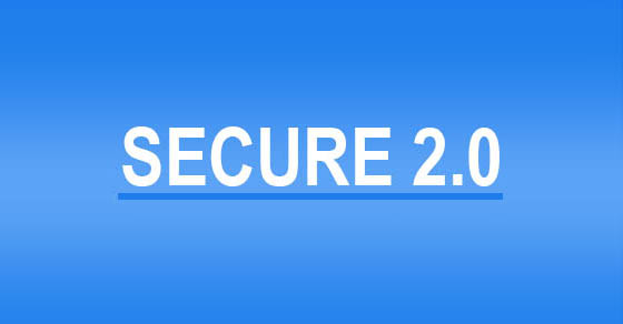An image with a blue gradient background that reads "Secure 2.0" in white text