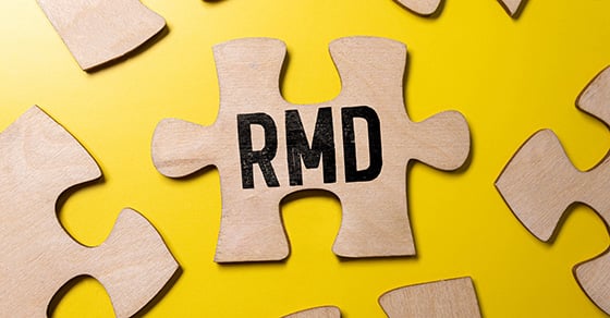 Several wooden puzzle pieces on a yellow background; the middle piece has 'RMD' written on it.