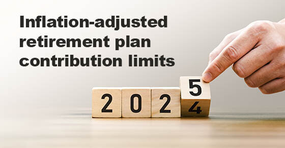 'Inflation-adjusted retirement plan contribution limits'