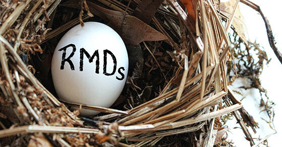 An egg in a nest with "RMDs" written on it.